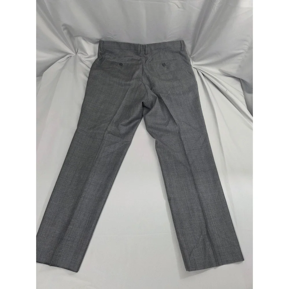 Banana Republic Modern Slim Fit Grey Glen Plaid Dress Pants Mens 36x30